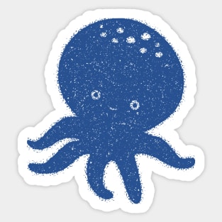 Cute Blue Octopus Drawing Sticker